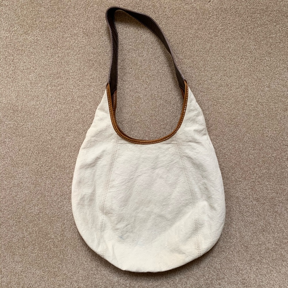 [Lands’ End] Canvas Leather Tote